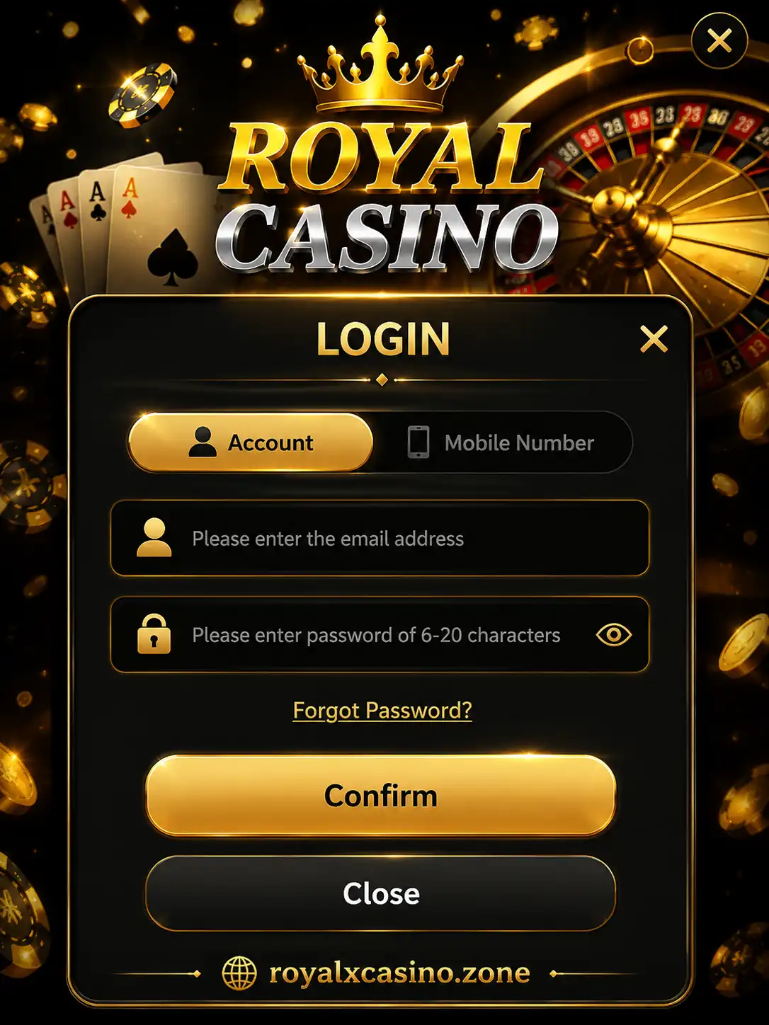 Royal X Casino login